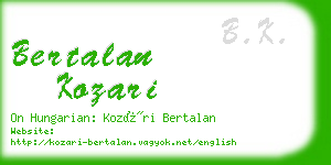 bertalan kozari business card